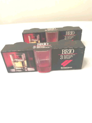 Brio Shot Glasses Optic Square Two Sets Of 3 One Pack New And Other  May Be Used