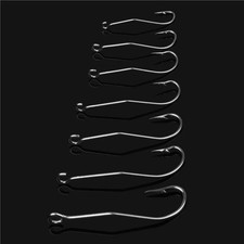 50pcs Stainless steel  Fishing Hooks crank sharp Long shank hook bend Offset 