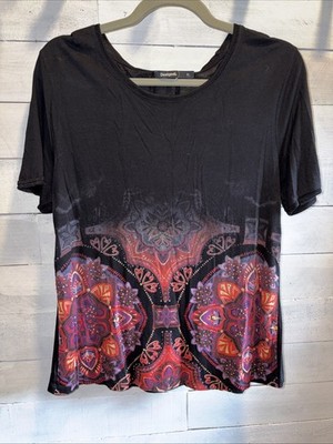 desigual Printed T-Shirt Ladies Size Xl