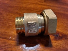 Brass In-Line Spring Check Valve DN25 PN16 1" Male x 1" Female