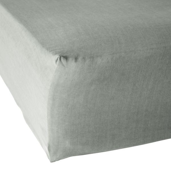 Drap housse 160x200 Lyocell LYSANDRE Lichen au toucher soie haut de gamme