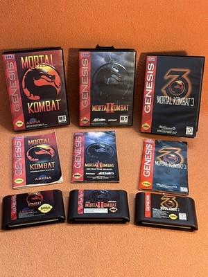 Mortal Kombat 1 2 II 3 Sega Genesis Game Trilogy Bundle Lot Complete CIB Classic