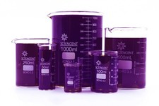 Sciencent Glass Beaker Set Of 6 Borosilicate Thick Wall - 25Ml, 50Ml, 