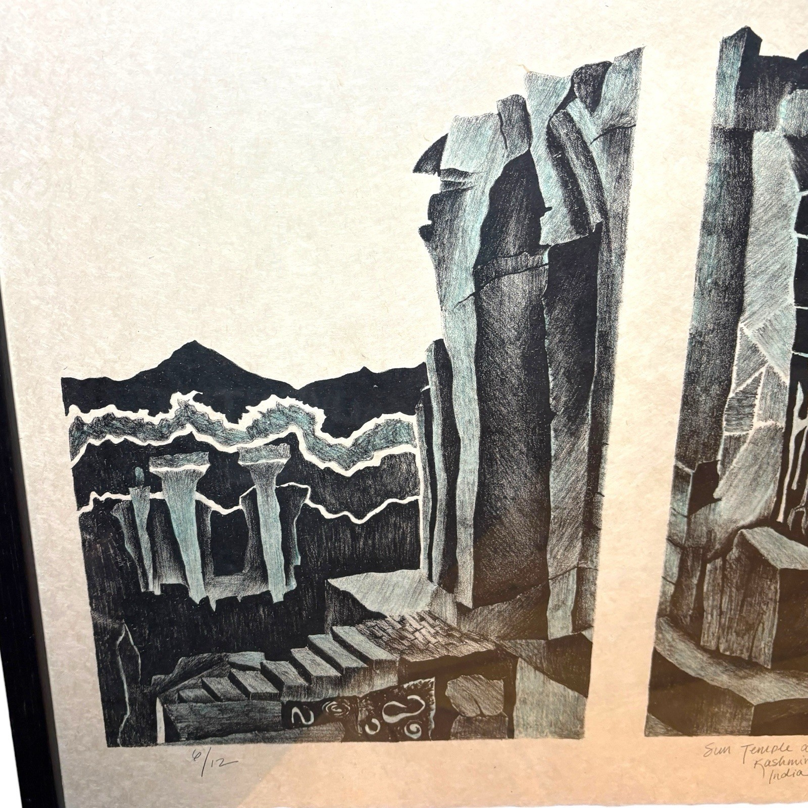 Kamille Corry Signed Limited Edition Print 6/12 Sun Temple Kashmir India 1984