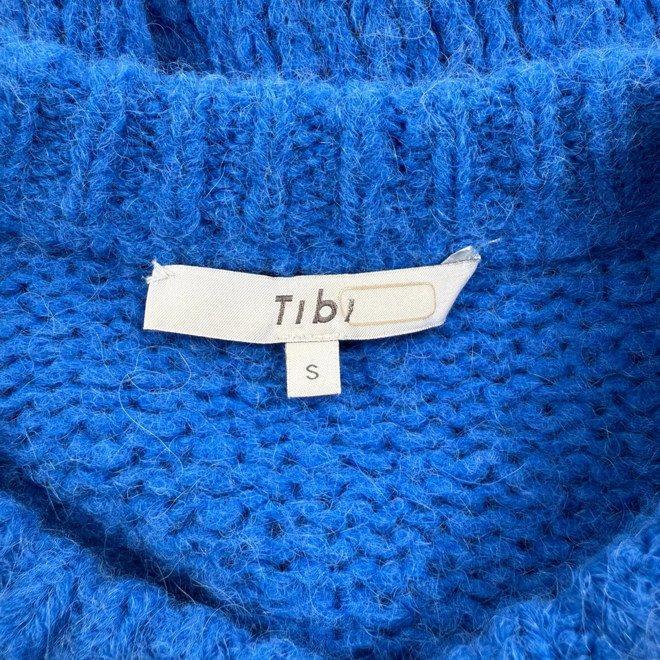 Tibi Women's Claude Alpaca Blend Crewneck Easy Pullover Sweater Small Azure - Image 3 of 4