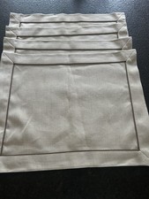 Jan De Luz Carmel Set Of 4 Beige Linen Cotton Blend Place Mats Made In USA 18X15