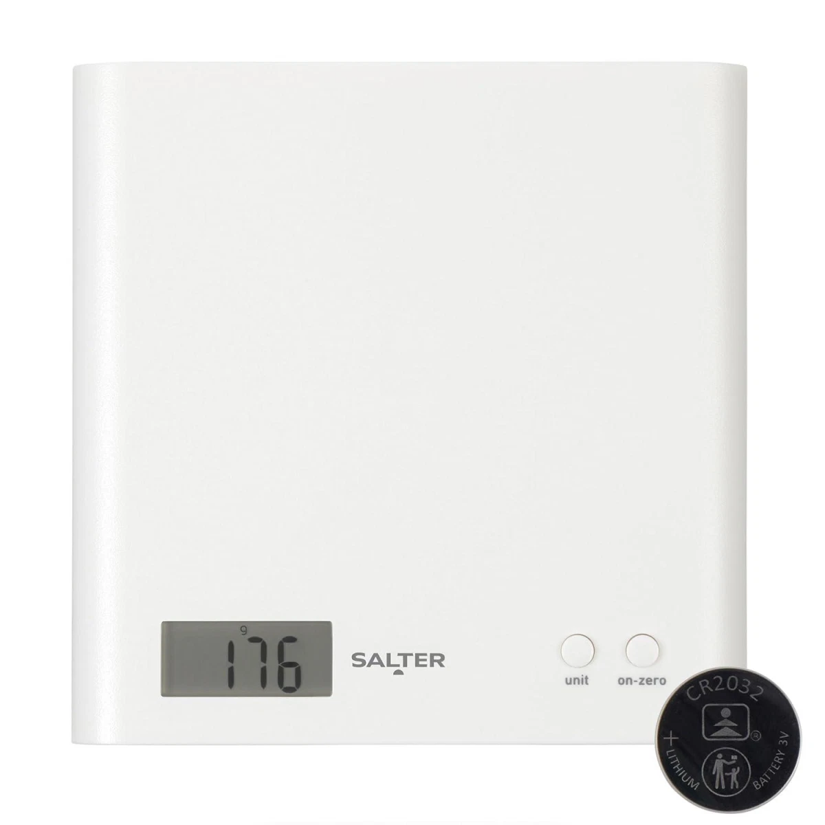 Kitchen Scale White Slim Plastic Digital Food Scale 3kg Capacity Compact Stylish