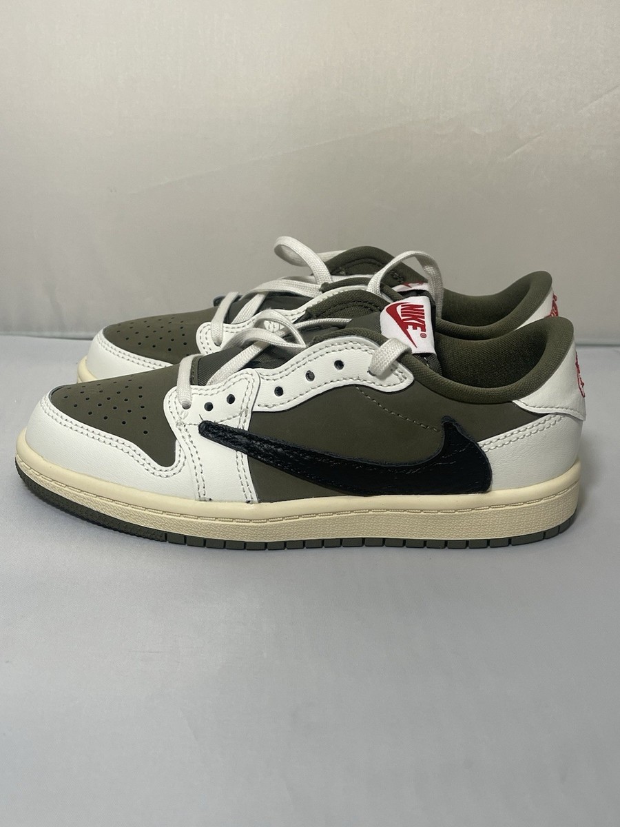 Nike Jordan 1 Low Travis Scott Shoes Youth Size 1 Olive Cactus