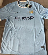 Manchester City Home Soccer Jersey Fan Version Nike Etihad Airways Men’s Size XL