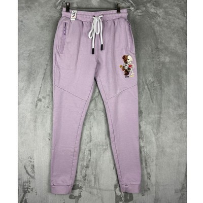 Fifth Loop Mens Lavender Purple Graphic Teddy Bear Skeleton Joggers Size M