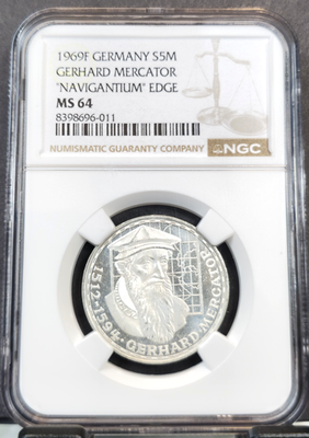 NGC MS64 1923F 独200マルク銀貨 ヴァイマル期 NGC MS64 1923F 独200