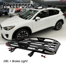 Für Mazda CX-5 Auto Alu Dachträger Querstange Gepäck Dachkorb LED Beleuchtung