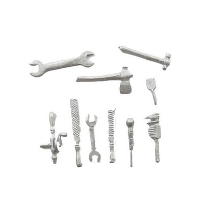 Melody Jane Puppenhaus allgemeine Werkzeuge 10er Set halber Zoll Maßstab 1:24 Zubehör