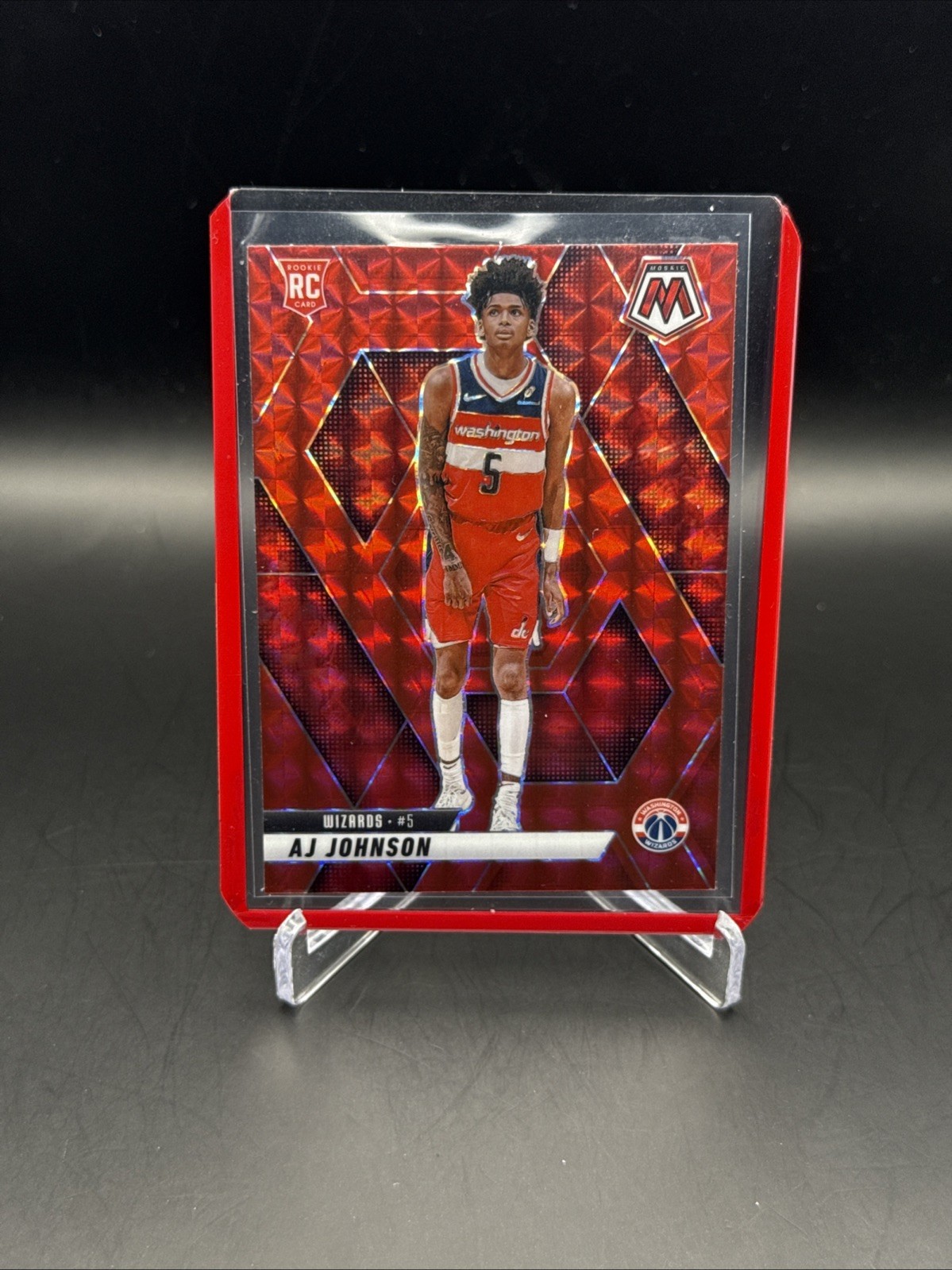 AJ Johnson 2024-25 Panini Mosaic #215 Red Mosaic Prizm Rookie RC Color Match 🔴