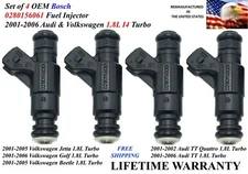 OEM Set of 4 Genuine Bosch Fuel Injector 2001-2006 Audi TT 1.8L I4 Turbo