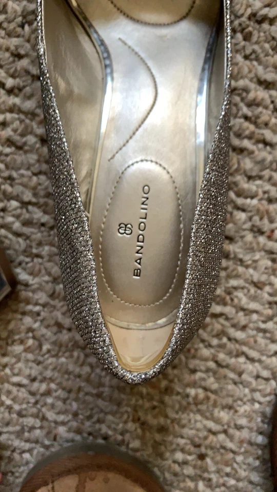 Bandolino Mujer 9.5 Plateado/Champagne Brillante Formal Informal Tacón de Cuña Fiesta Foto 4 de 4