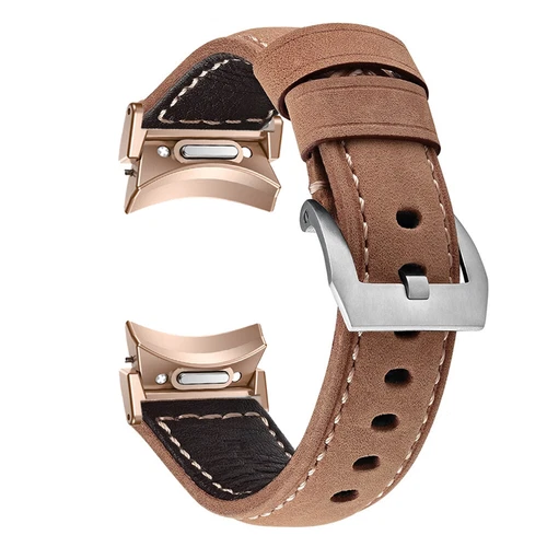Für Samsung Galaxy Watch 6 5 4 40/44mm Classic 43/47mm 5 Pro Leder Band Strap - Bild 8 von 30