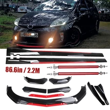 Front Bumper Lip Splitter Spoiler Side Skirt Body Kit For Toyota Prius Glossy