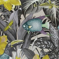 Eur 15,96/Qm / Tapete Hohenberger Palau Blackberry 26745 Floral Fische VöGel