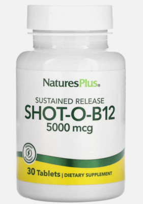 NaturesPlus, Shot-O-B12, 5000 mcg, 30 Tablets