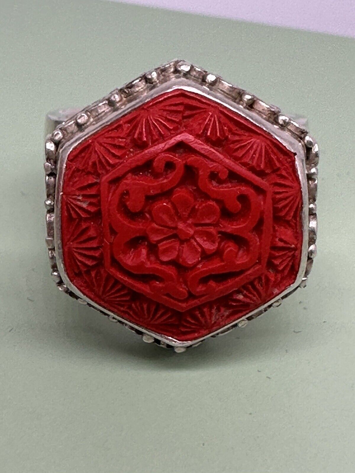 Sterling silver Sajen Cinnabar Garnet Pendant And… - image 11