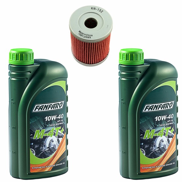 MotoröL Set 10W40 2 Liter ÖLfilter KN132 FüR Arctic Cat 250 Suzuki LT-F LT-Z-image