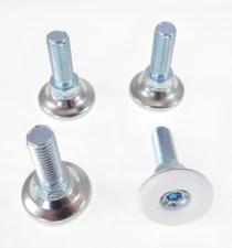 4 Pack Monaco 3/8-16 Non-Swivel W/Hex  White Nylon Base Leveler   MONO-33