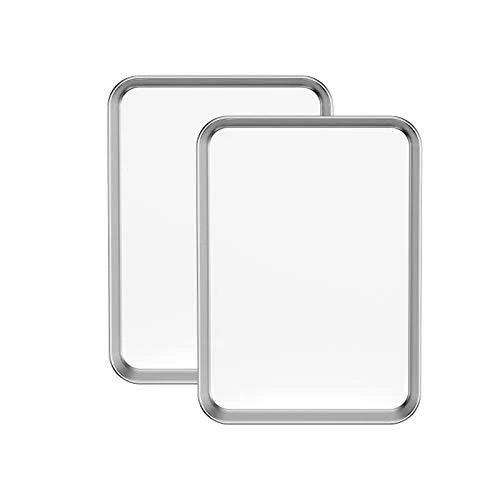 2 Pack 10 Inch Stainless Steel Baking Sheets Metal Cookie Baking Pan Oven Tray