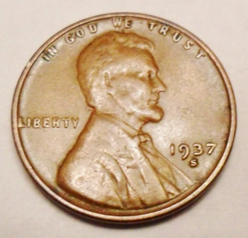1937 S Lincoln Wheat Cent / Penny  AVE CIRCULATED  **FREE SHIPPING**