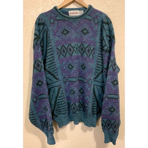 McGregor Vintage 80s Blue Knit Retro 