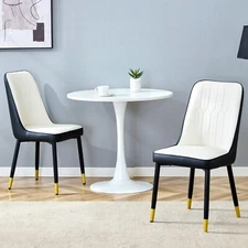 Set of 2/4 Dining Chairs Upholstered Chair Kitchen Dining Chair with Metal Legs