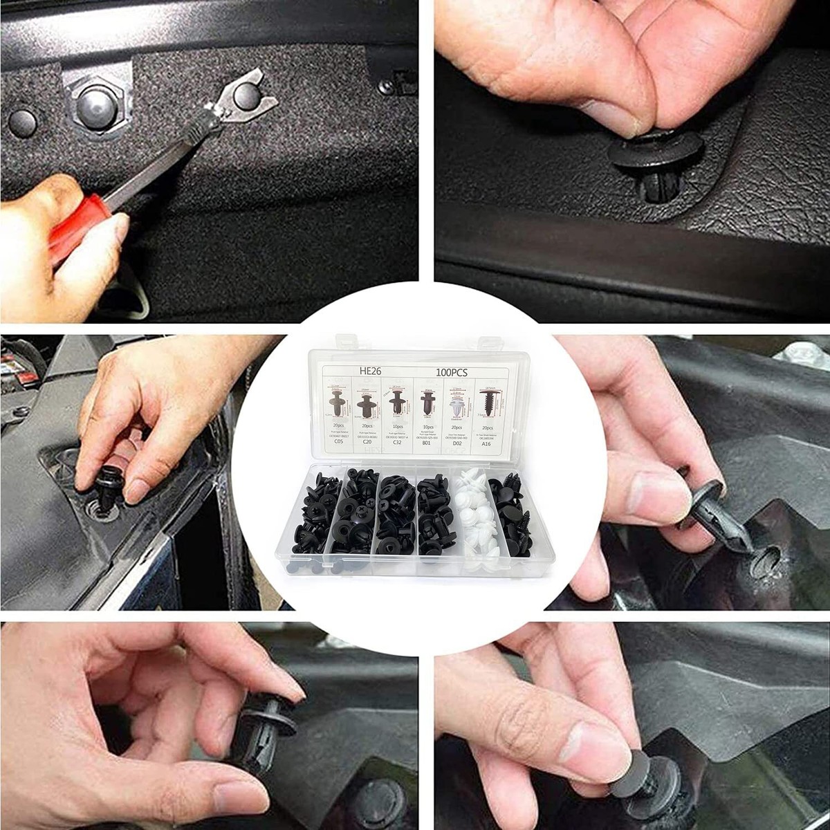 Fender Retainer Clips Autozone Hardingsun 40PCS Car Plastic Rivet ...