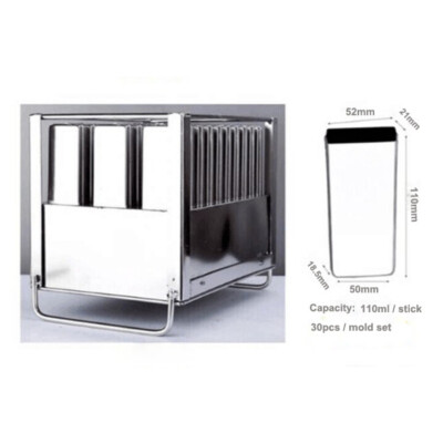Stainless steel lollipop molds, ice popsicle molds 30pcs/mold, 110ml/stick