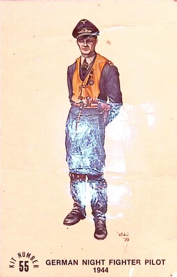 German Night Fighter Pilot 1944 Kit Number 55 Squadron Rubin No. 55 Card