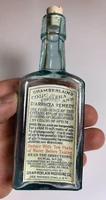 Antique Chamberlain’s Remedy Med Bottle Label Des Moines Iowa OPIUM for Babies!