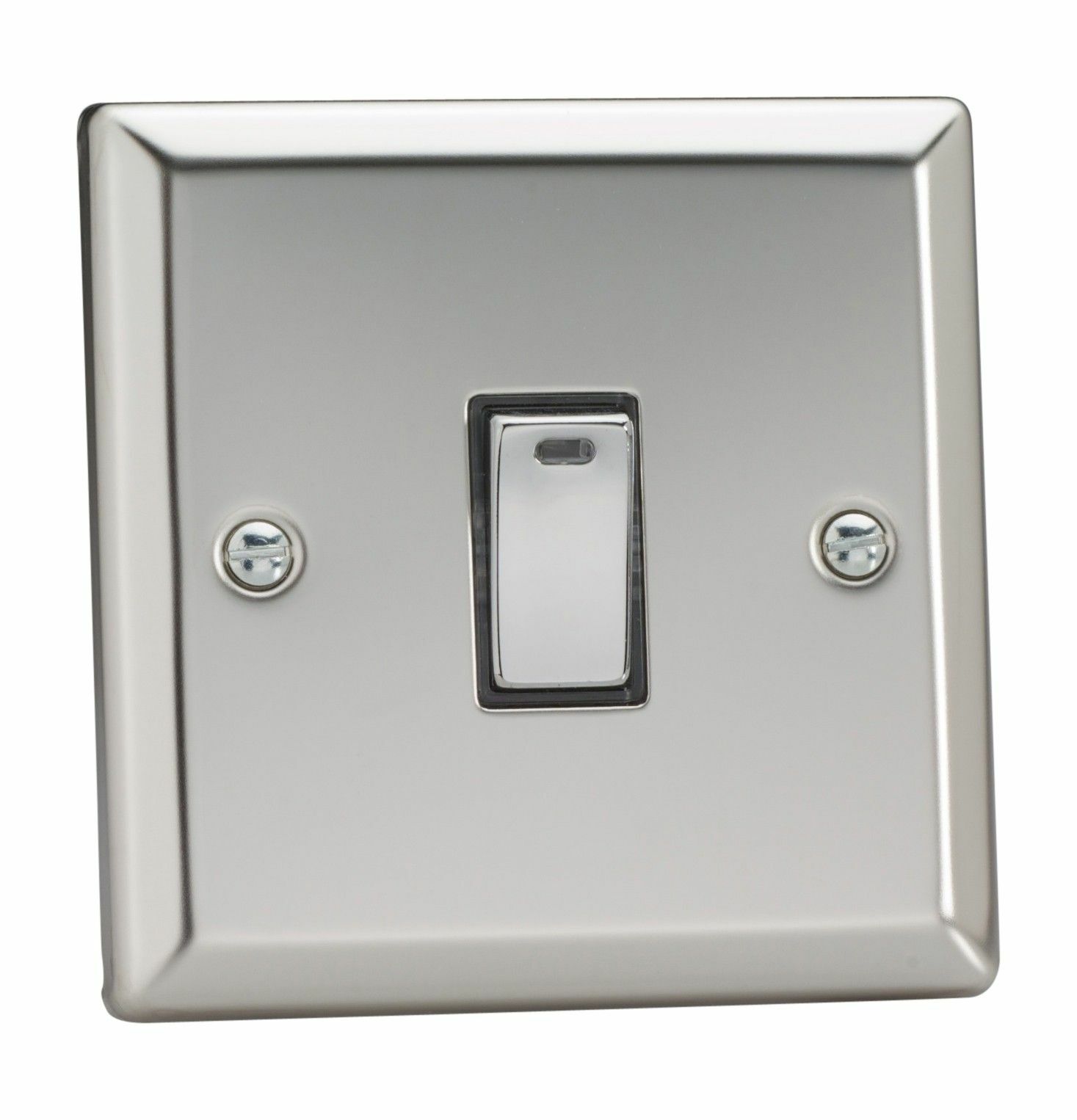 Varilight XC20ND Mirror Chrome 1 Gang 20A DP Switch + Neon Indicator