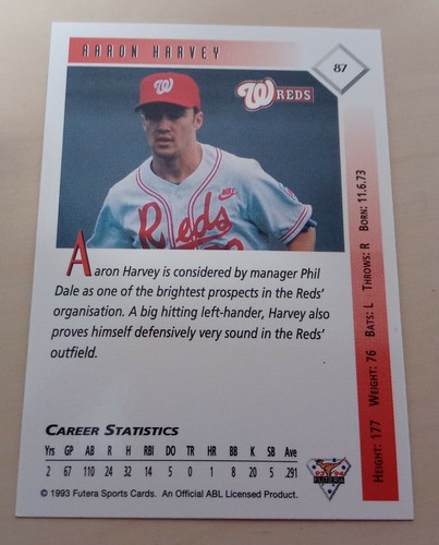 1994 Futera Australian Baseball League ABL - Sydney Blues and Waverley Reds - Picture 27 of 45