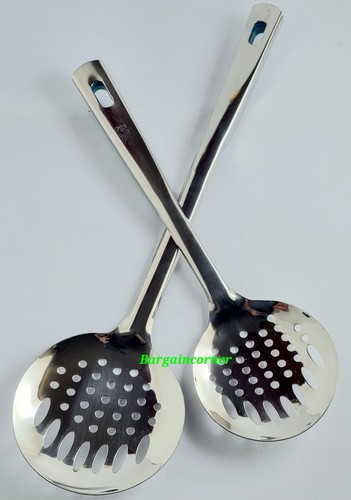 Cooking Spoon Skimmer Strainer (S) Slotted Frying Serving Mixing Turner 2 Sizes - Picture 11 of 27