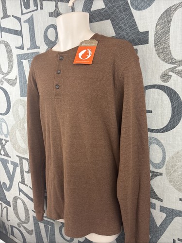 New The American Outdoorsman Men 2XL Copper Heather Henley Pullover Stretch $50 - Picture 3 of 9