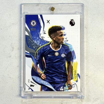 2025-26 Topps Total Football Estevao Rookie Ones to Watch Blue RC /50 Chelsea
