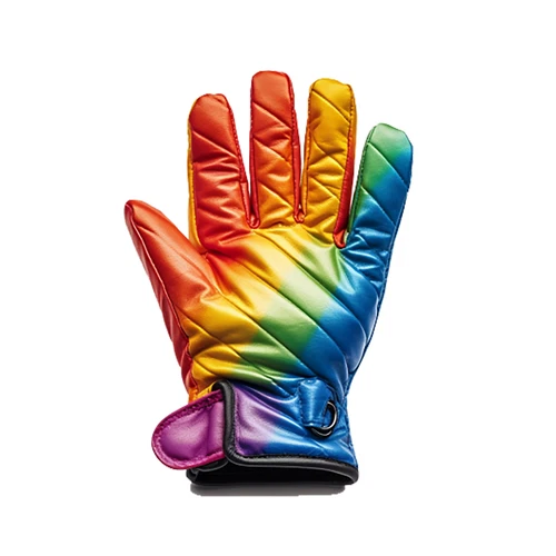 LGBTQ Rainbow Heart Love Glove Pride Self Adhesive Vinyl Sticker