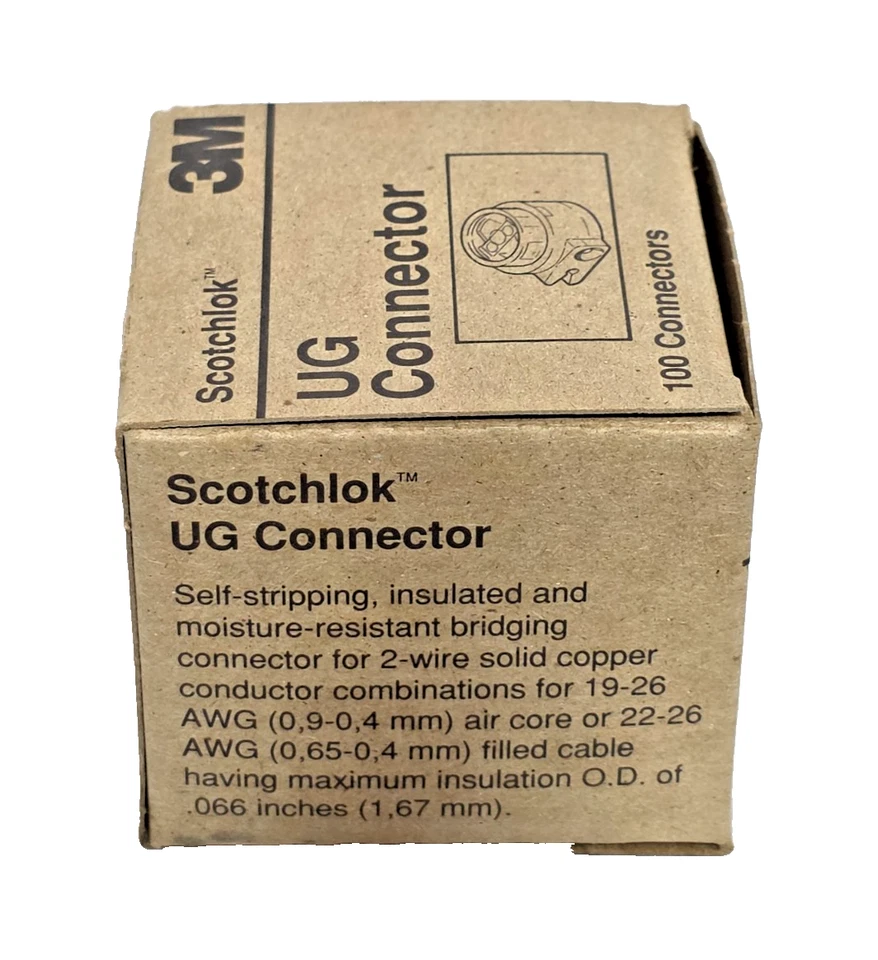 100 GENUINE 3M Scotchlok UG Tap Splicing Splice Connector 26-19AWG - Image 4 of 4