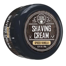 Viking Revolution Luxury Shaving Cream for Men - Spiced Vanilla Scent - Soft, Sm