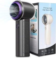 Portable Handheld Turbo Fan, 1-100 Speed Hand Fan with Air Mini, Grey 