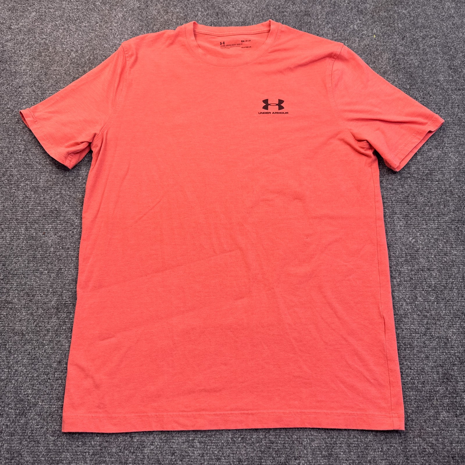 Under Armour Heatgear T Shirt Mens Size Small Orange Loose Fit Athleisure Gym