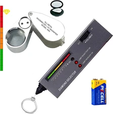 Diamond Tester Pen, Professional Jewelry Diamond Tester with 40X Jewelry Loupe M