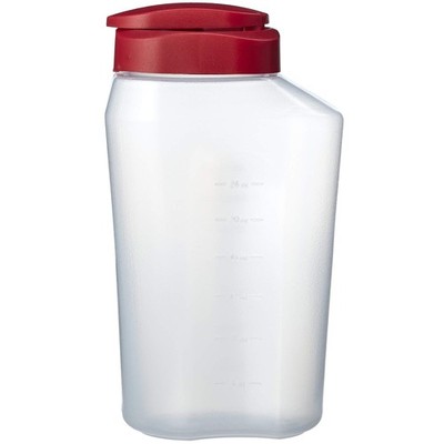 GoodCook 1 Quart Bottle   BPA Free Mixing Pitcher with 32 Ounces, Clear/Red 
