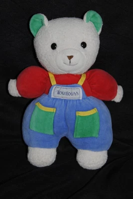 🍀Peluche Doudou Ours NOUNOURS Bleu Rouge Vert Ancien Vintage 24 Cm Ajena - Photo 1/2