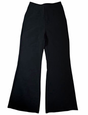 Urban Outfitters Black Wide Leg Flare Pants Sz 0 High Rise Side Zip Stretch