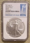 2021 Type 2  Silver Eagle NGC MS70 FDI